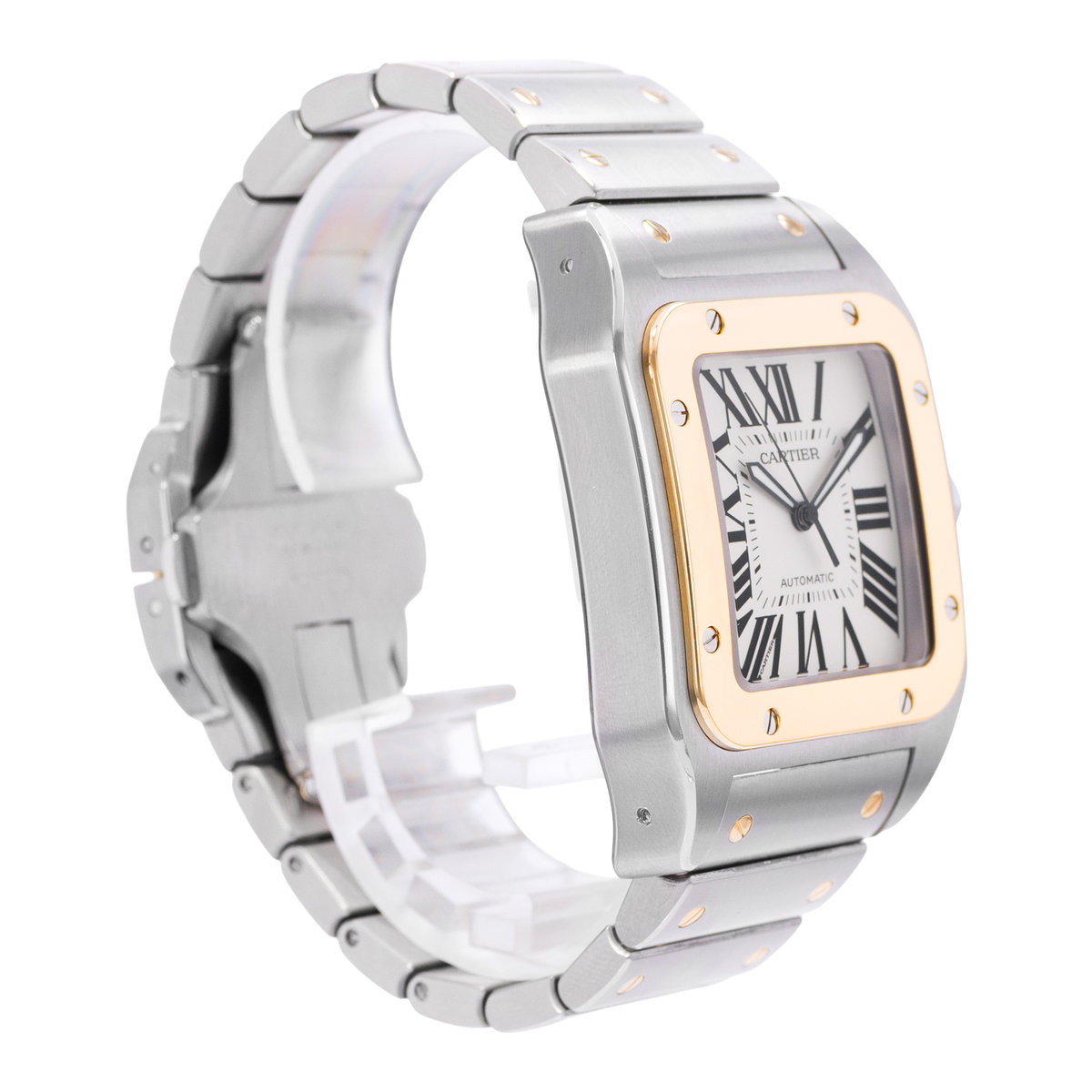 Cartier Santos 100  W200728G 2656 Silver Dial 38x51