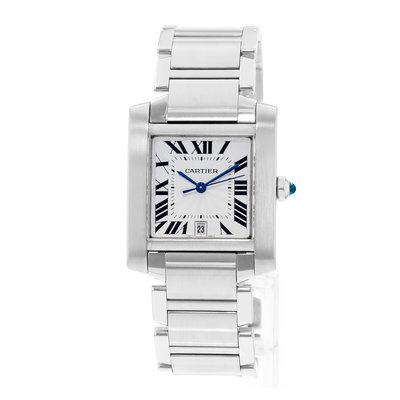 Cartier Tank Francaise W51002Q3 2302 Silver Dial 28x32