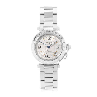 Cartier Pasha C W31029M7 2377 Silver Dial 35