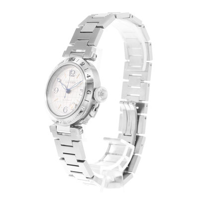 Cartier Pasha C W31029M7 2377 Silver Dial 35