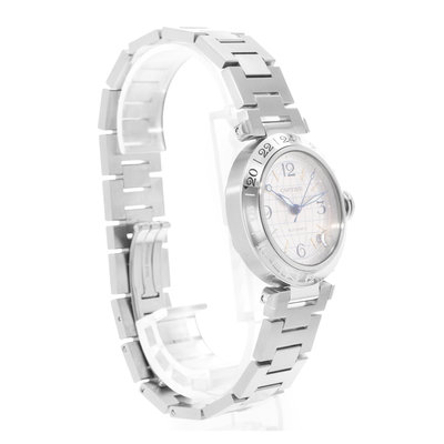 Cartier Pasha C W31029M7 2377 Silver Dial 35