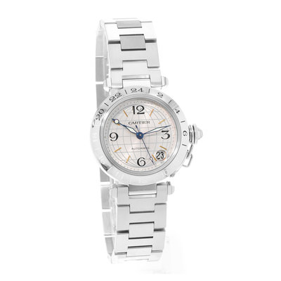 Cartier Pasha C W31029M7 2377 Silver Dial 35