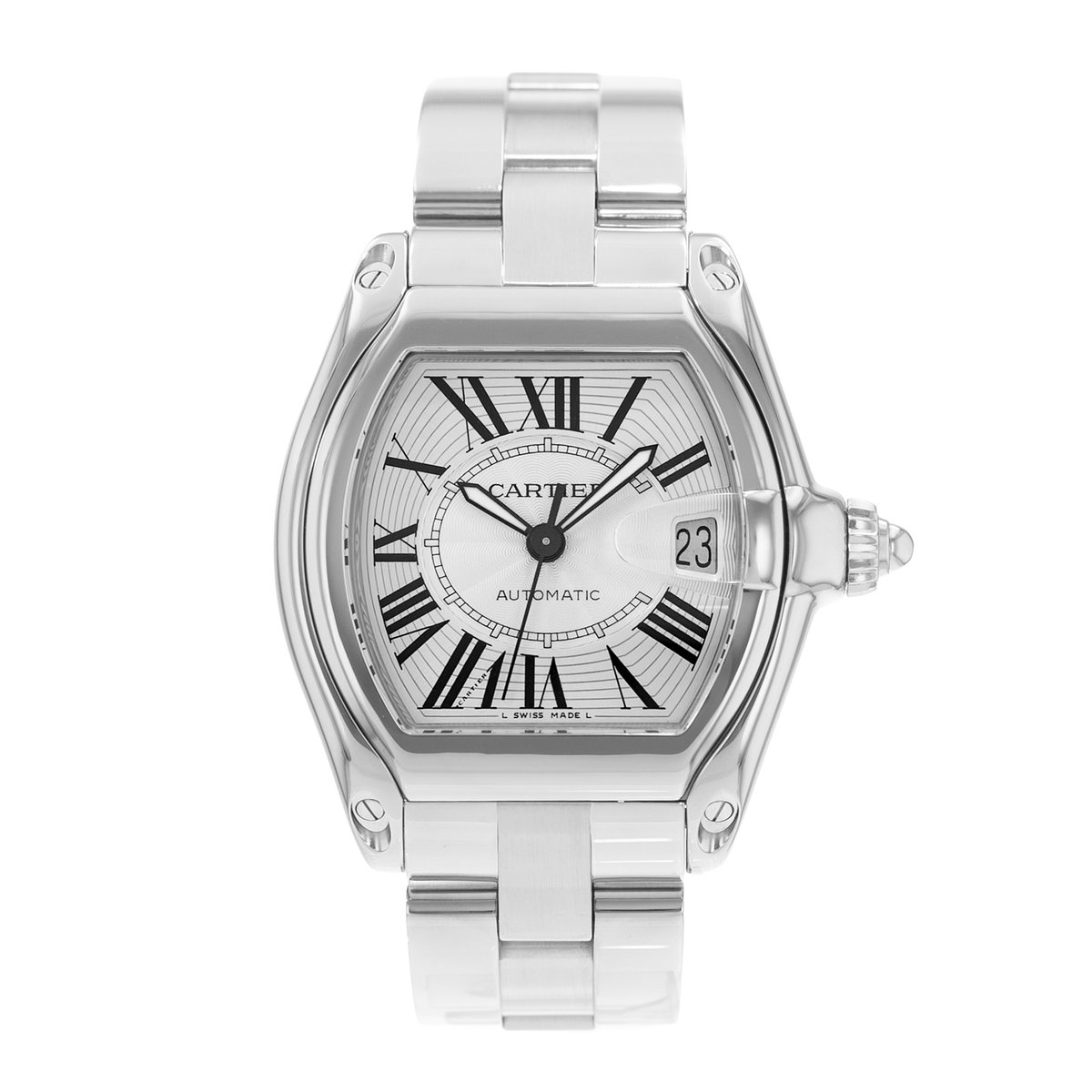 Cartier Roadster W62025V3 2510 Silver Dial 38