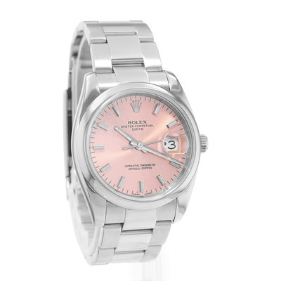 Rolex Oyster Perpetual Date 34 115200 Pink Dial 34