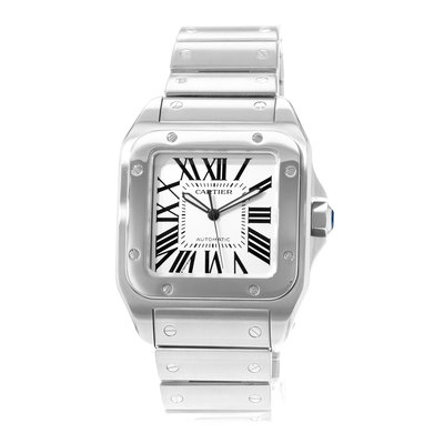 Cartier Santos 100 W200737G 2656 Silver Dial 38