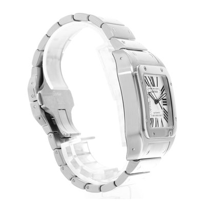 Cartier Santos 100 W200737G 2656 Silver Dial 38