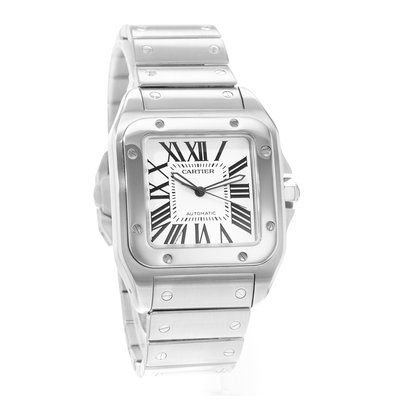 Cartier Santos 100 W200737G 2656 Silver Dial 38