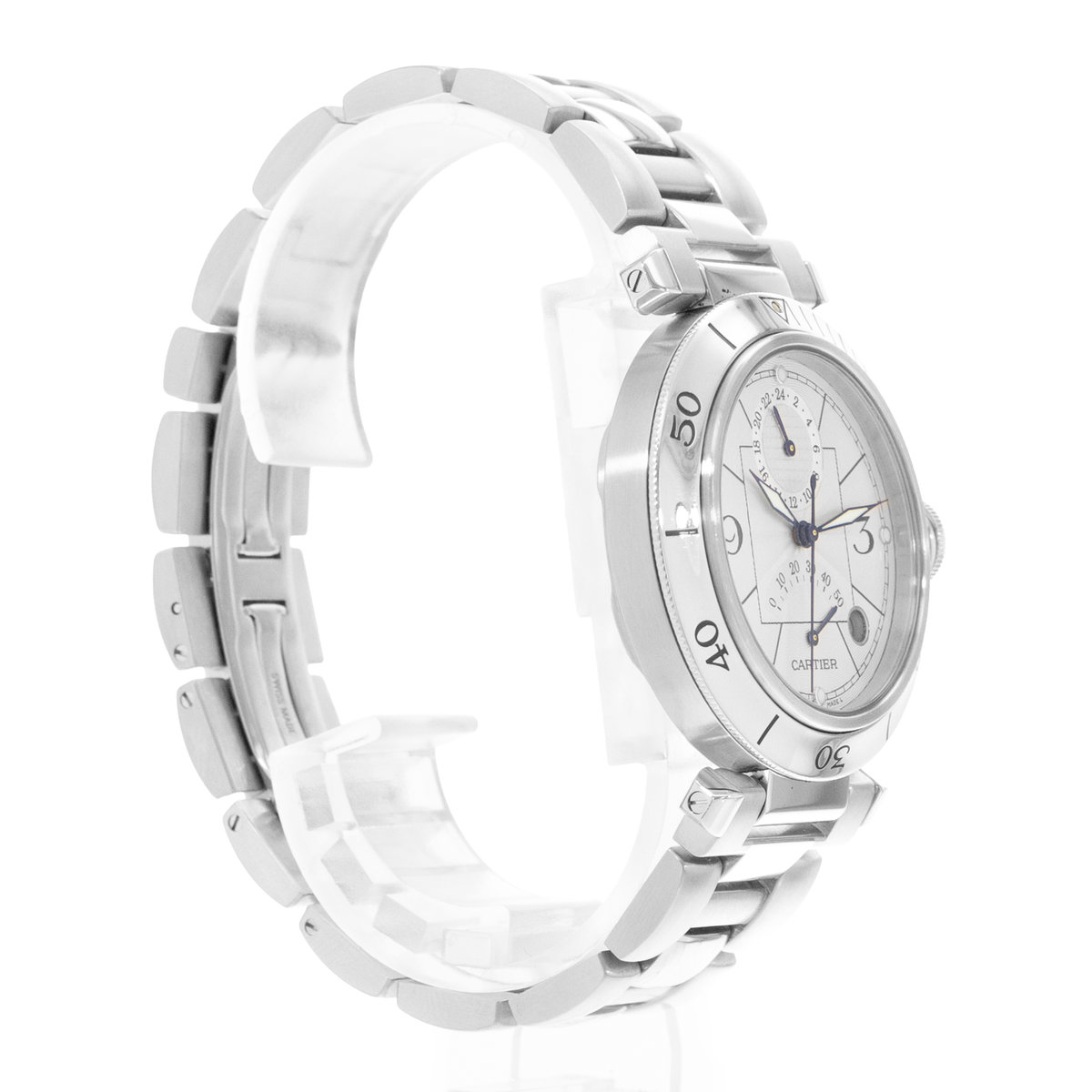 Cartier Pasha W31037H3 2389 Silver Dial 38
