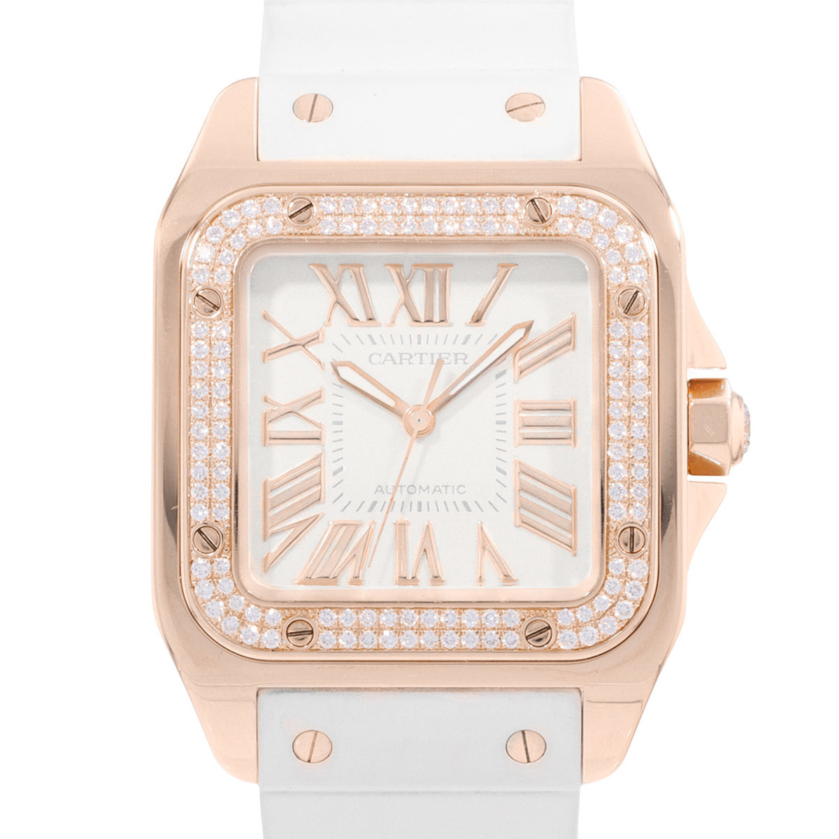 Cartier Santos 100 WM50450M 2879 Silver Dial 36