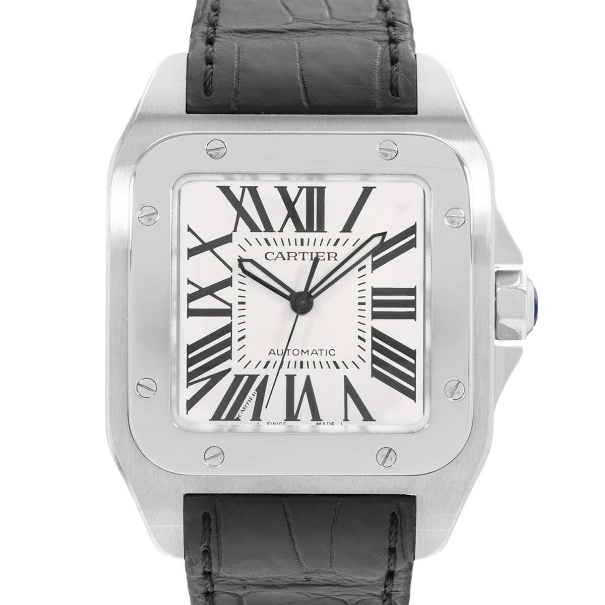 Cartier Santos 100 W20073X8 2656 Silver Dial 38