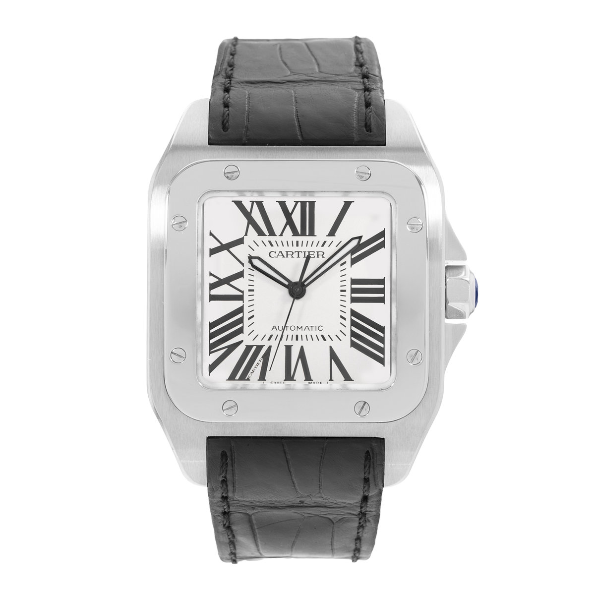 Cartier Santos 100 W20073X8 2656 Silver Dial 38