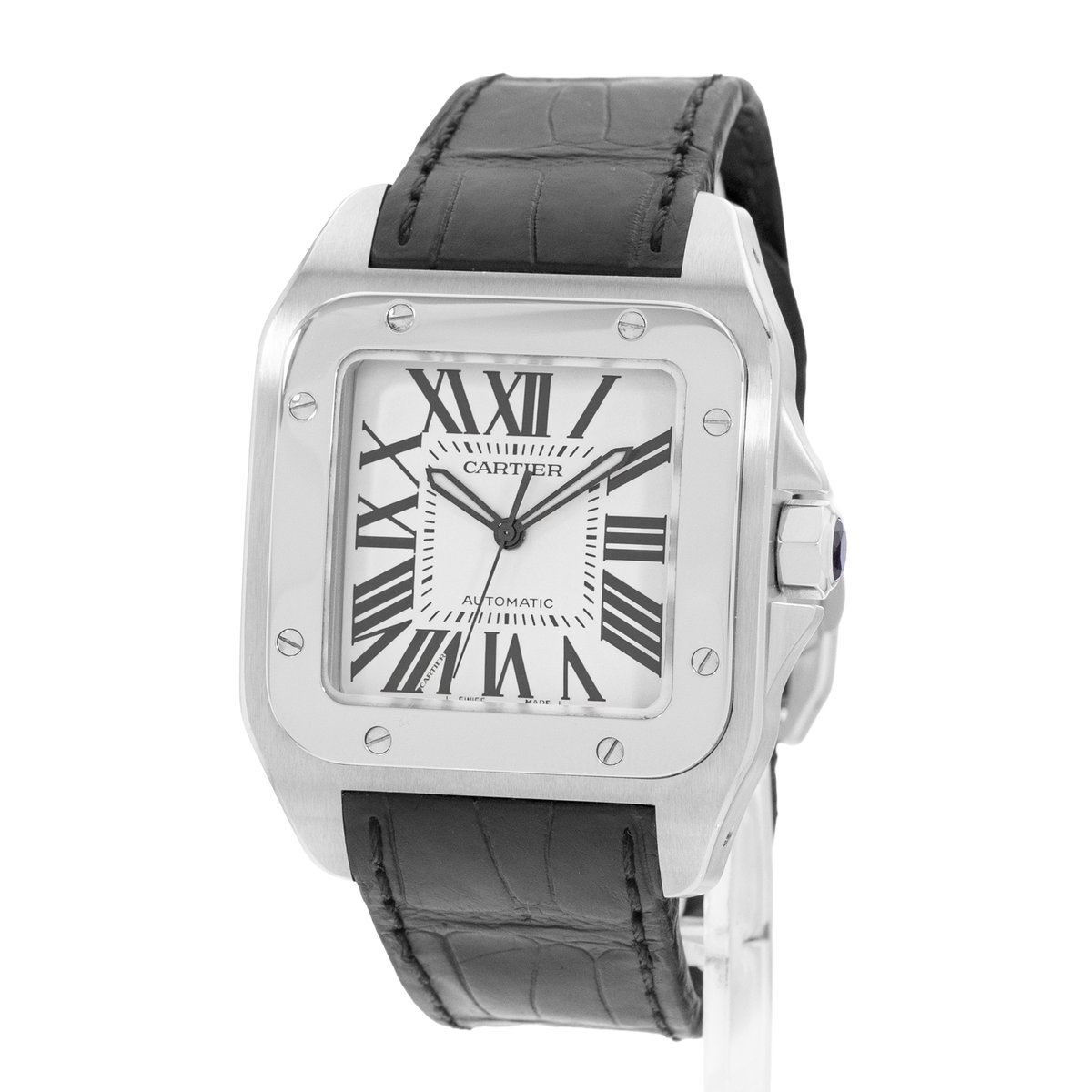 Cartier Santos 100 W20073X8 2656 Silver Dial 38