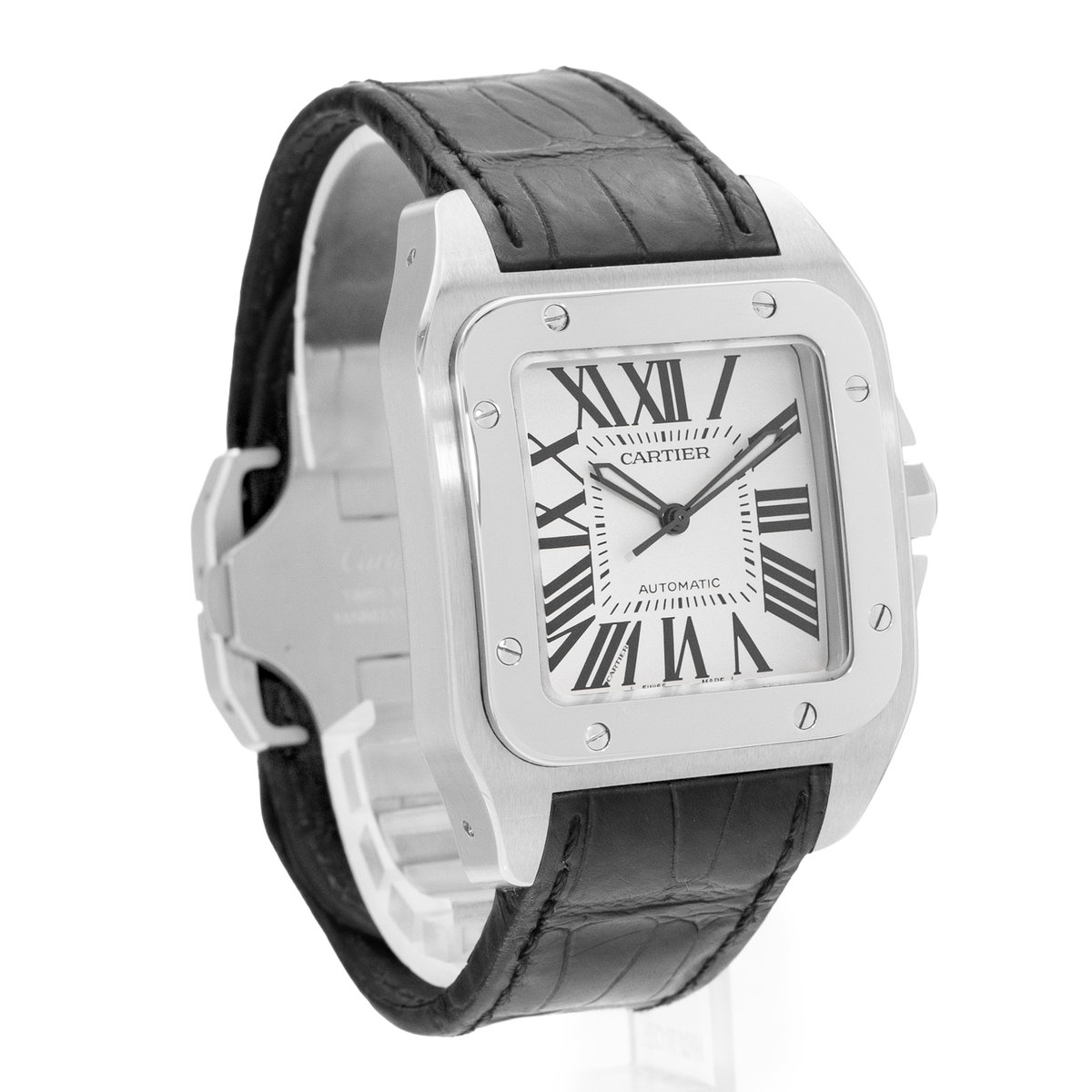 Cartier Santos 100 W20073X8 2656 Silver Dial 38