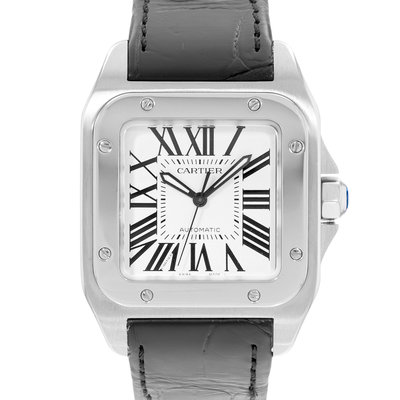 Cartier Santos 100 W20106X8 2878 Silver Dial 33