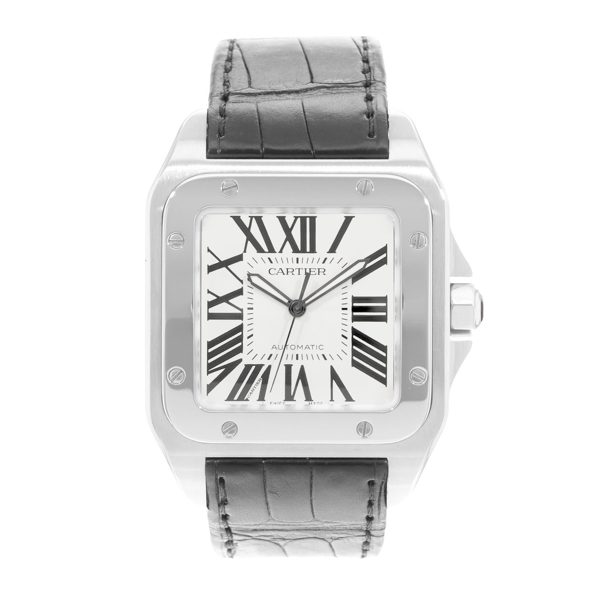 Cartier Santos 100 W20073X8 2656 Silver Dial 38