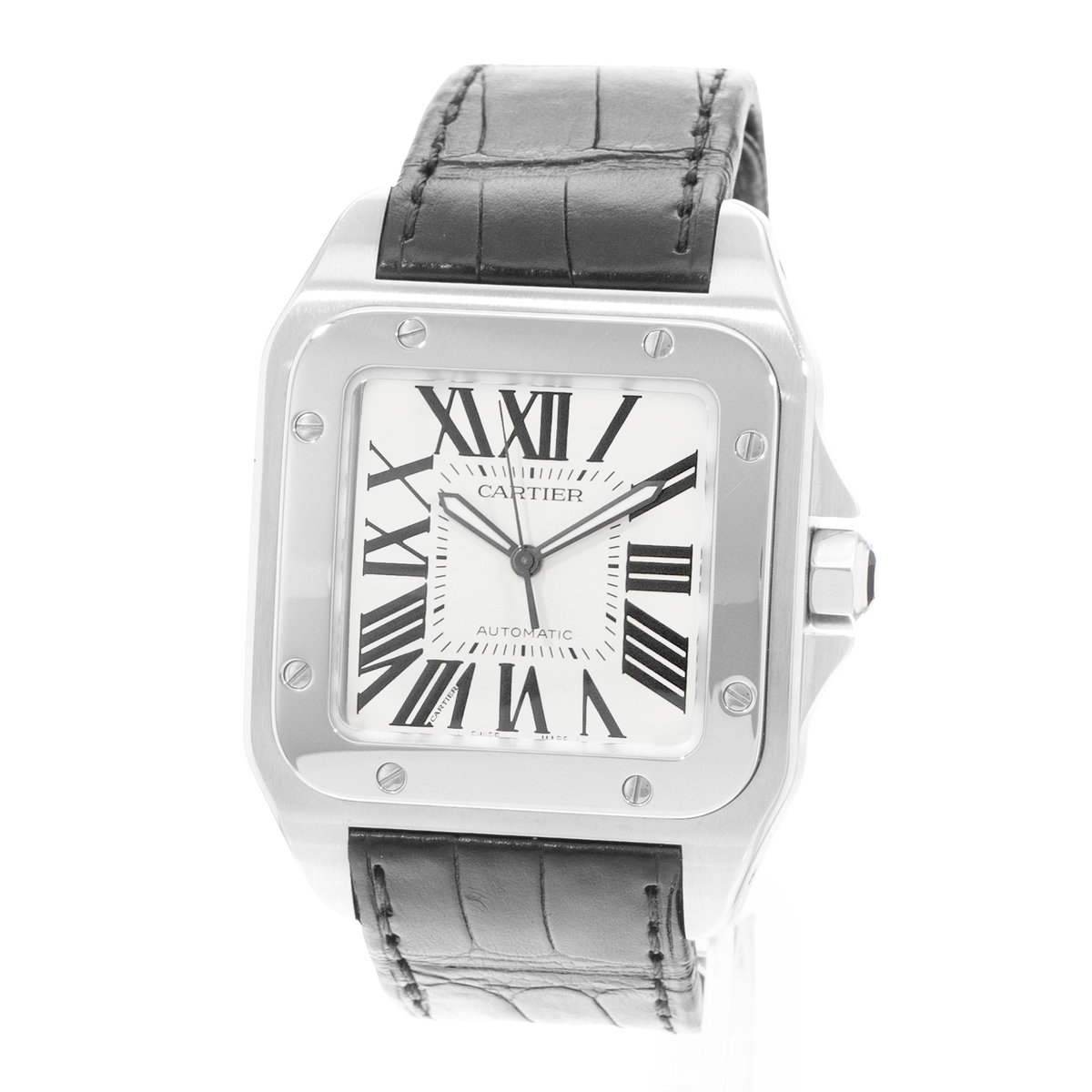 Cartier Santos 100 W20073X8 2656 Silver Dial 38