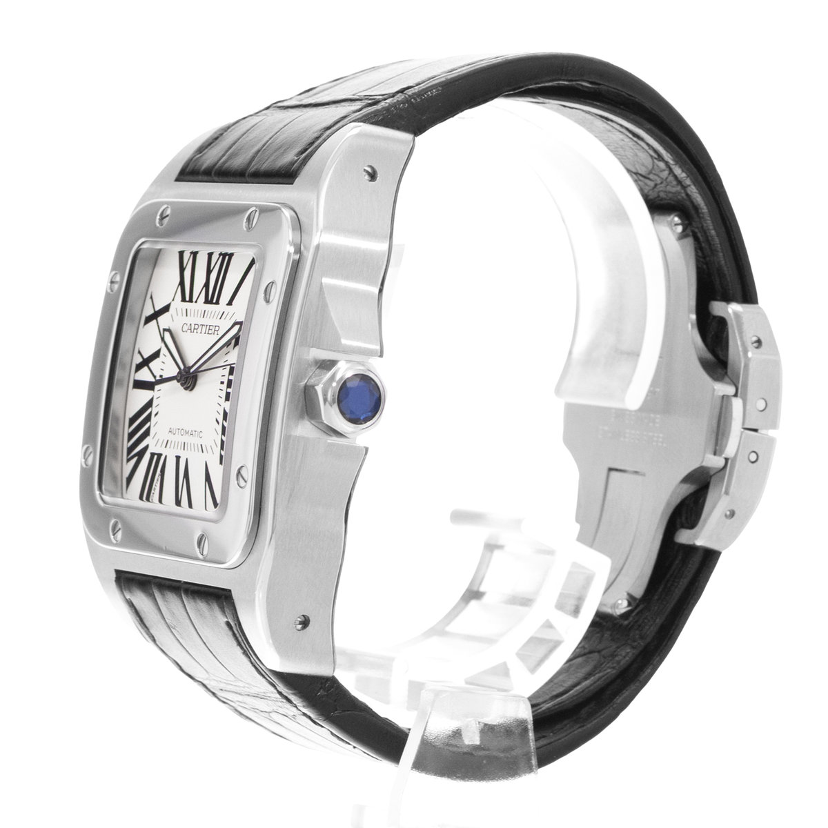 Cartier Santos 100 W20073X8 2656 Silver Dial 38