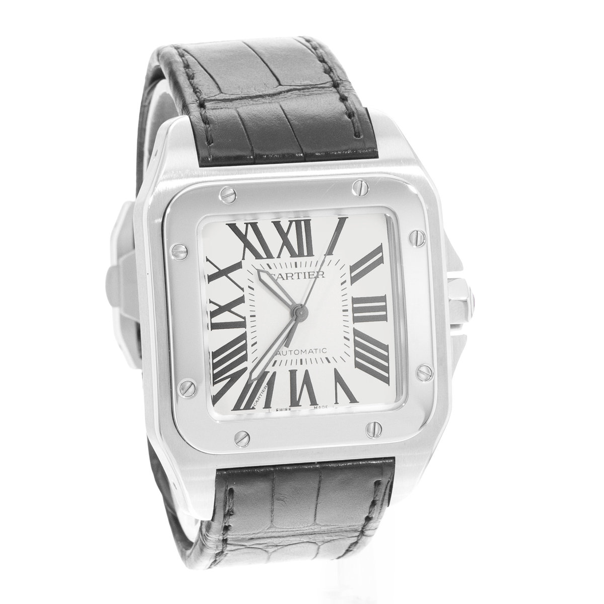 Cartier Santos 100 W20073X8 2656 Silver Dial 38