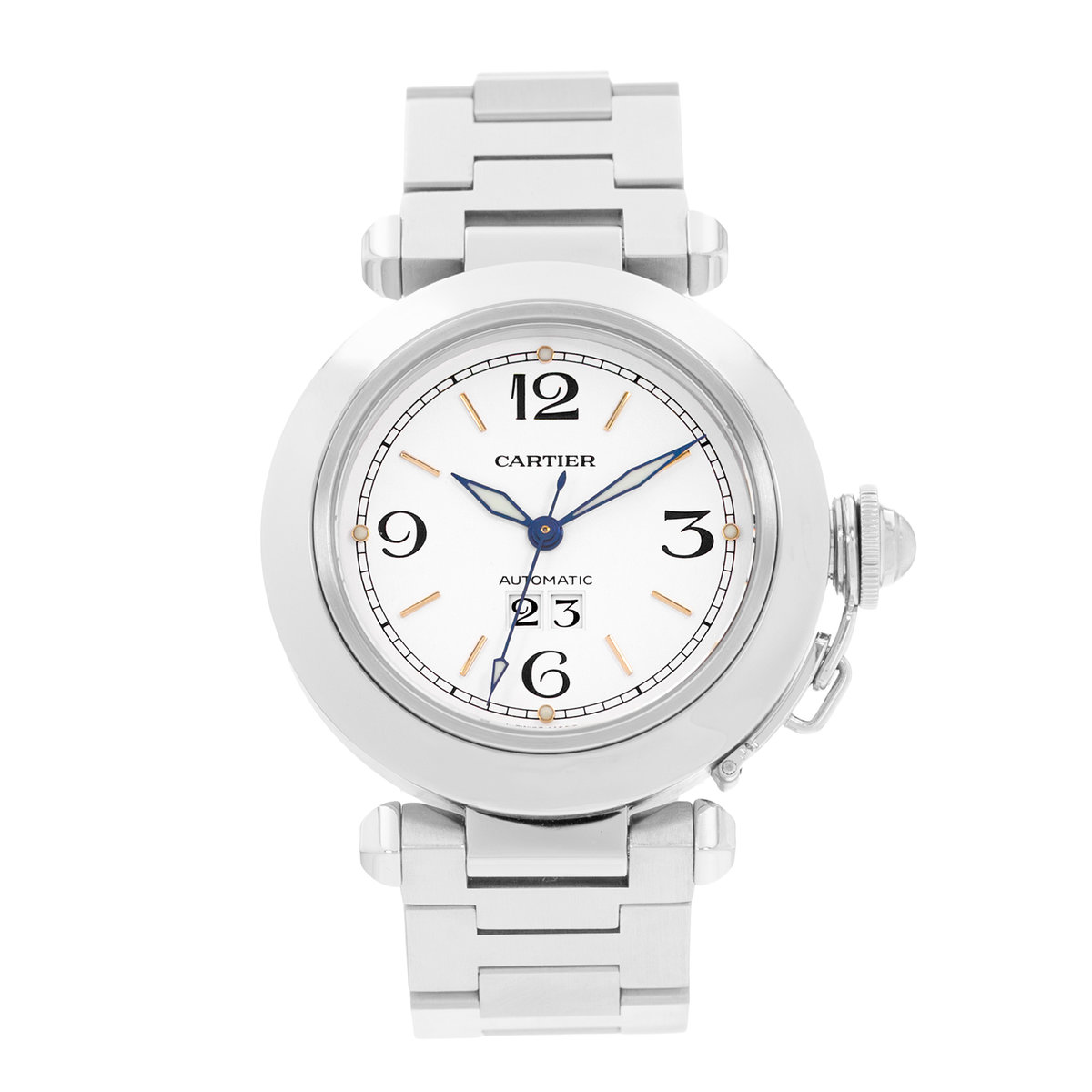 Cartier Pasha C W31044M7 2475 Silver Dial 35