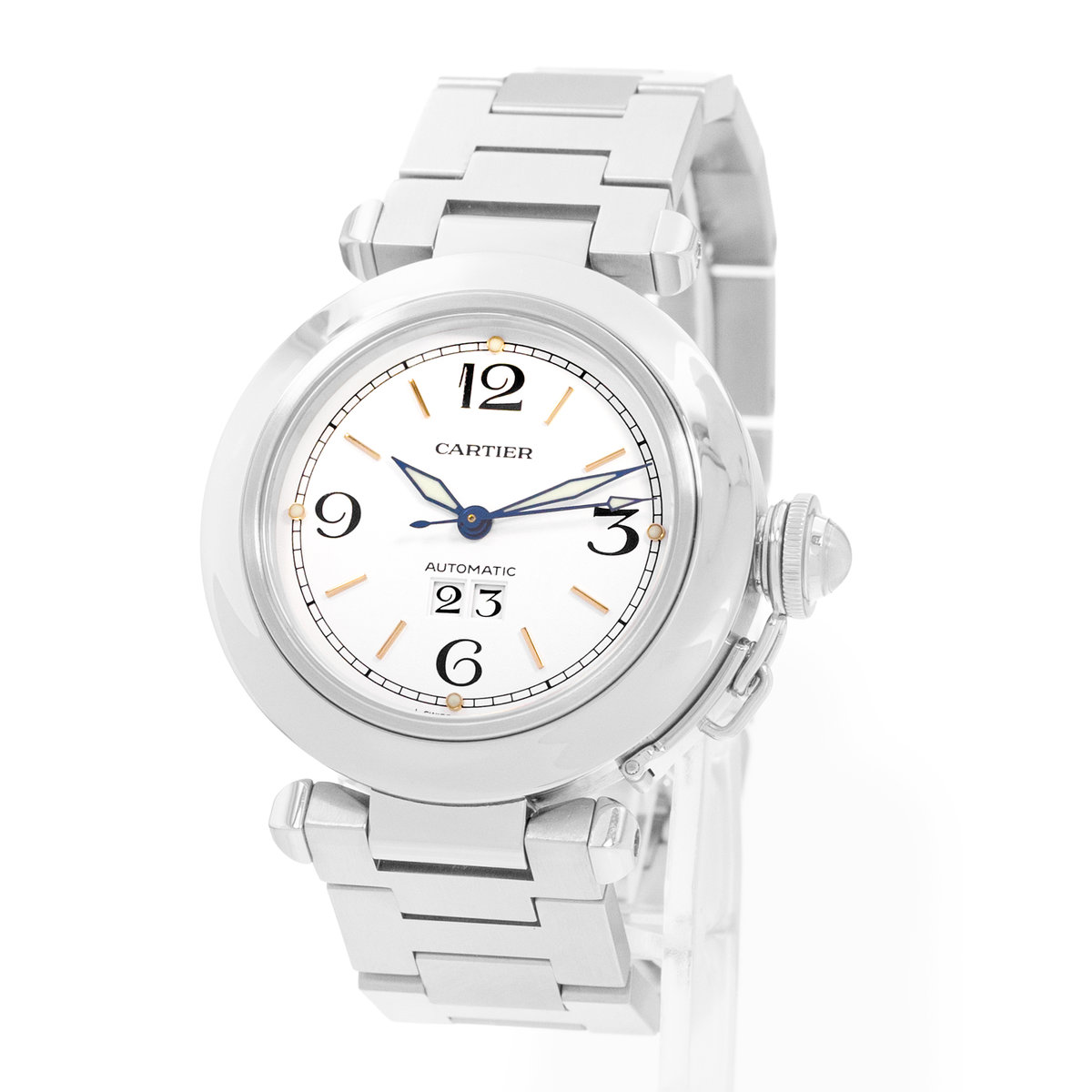 Cartier Pasha C W31044M7 2475 Silver Dial 35