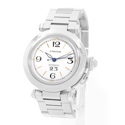 Cartier Pasha C W31044M7 2475 Silver Dial 35