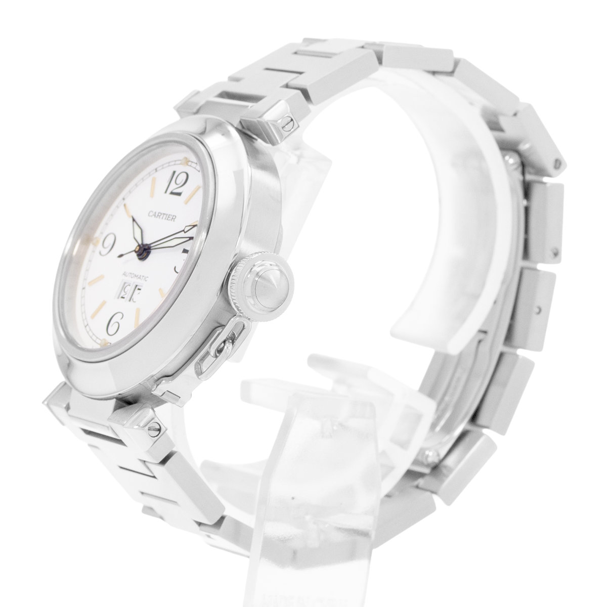 Cartier Pasha C W31044M7 2475 Silver Dial 35