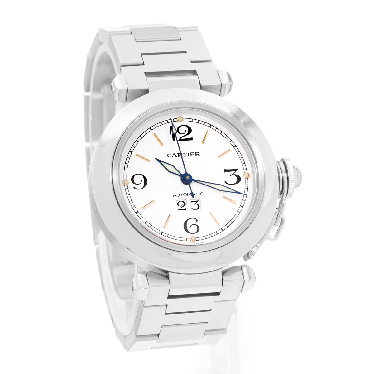 Cartier Pasha C W31044M7 2475 Silver Dial 35