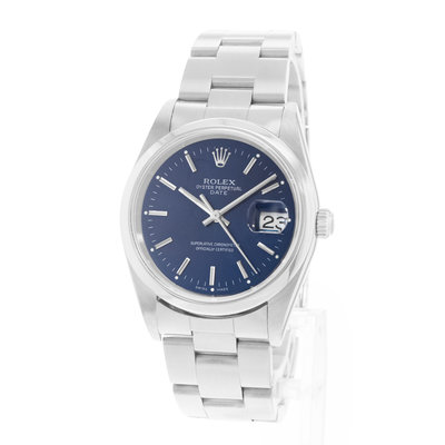 Rolex Oyster Perpetual 34 15200 Blue Dial 34