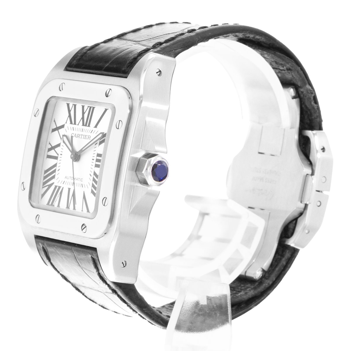 Cartier Santos 100 W20106X8 2878 Silver Dial 35