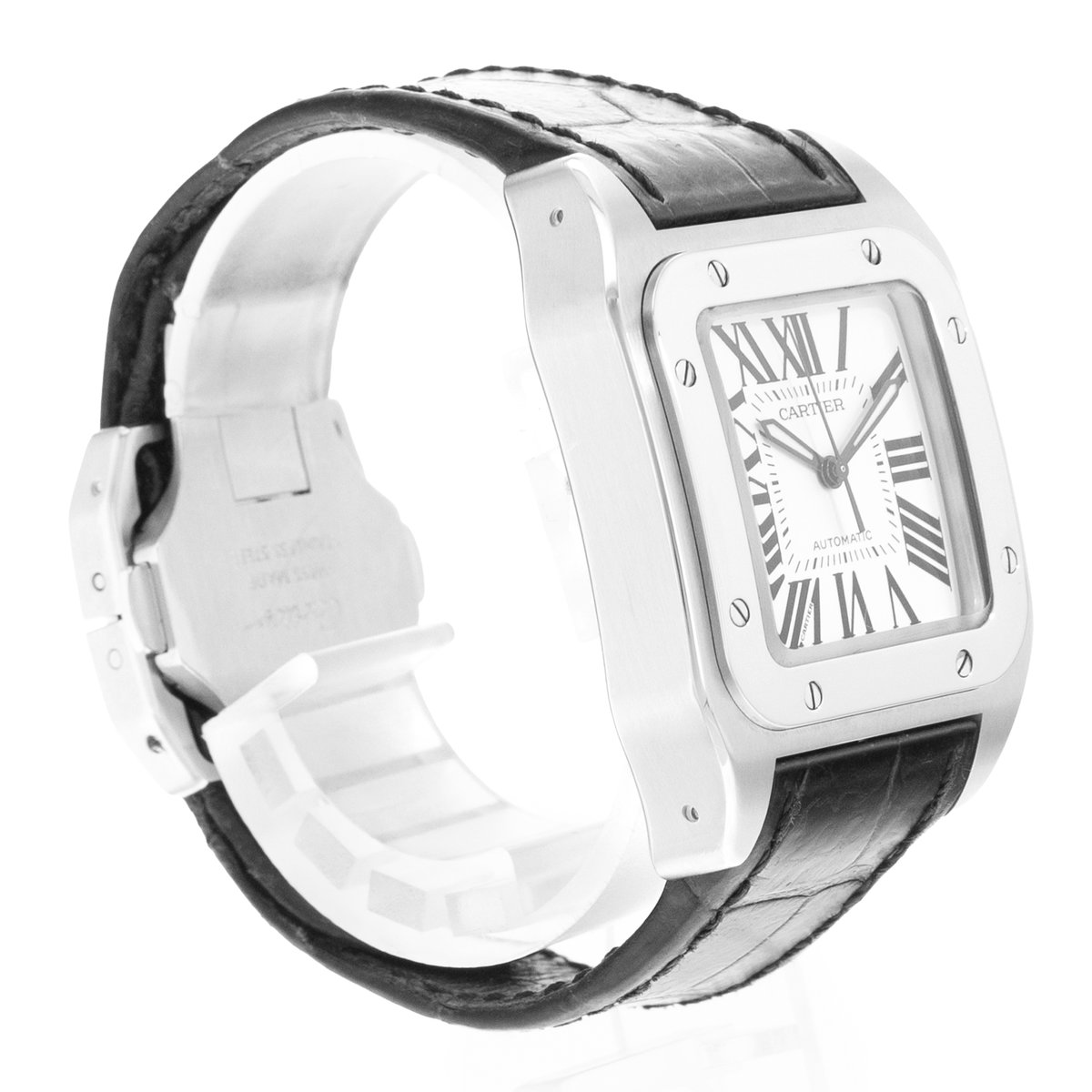 Cartier Santos 100 W20106X8 2878 Silver Dial 35