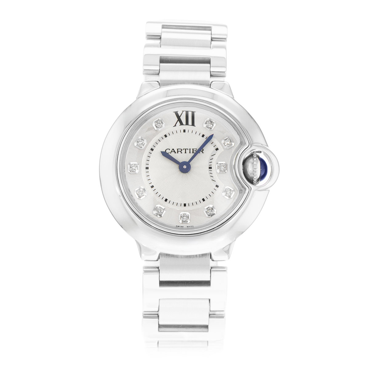 Cartier Ballon Bleu 28mm WE902073 3009 Silver Dial 28