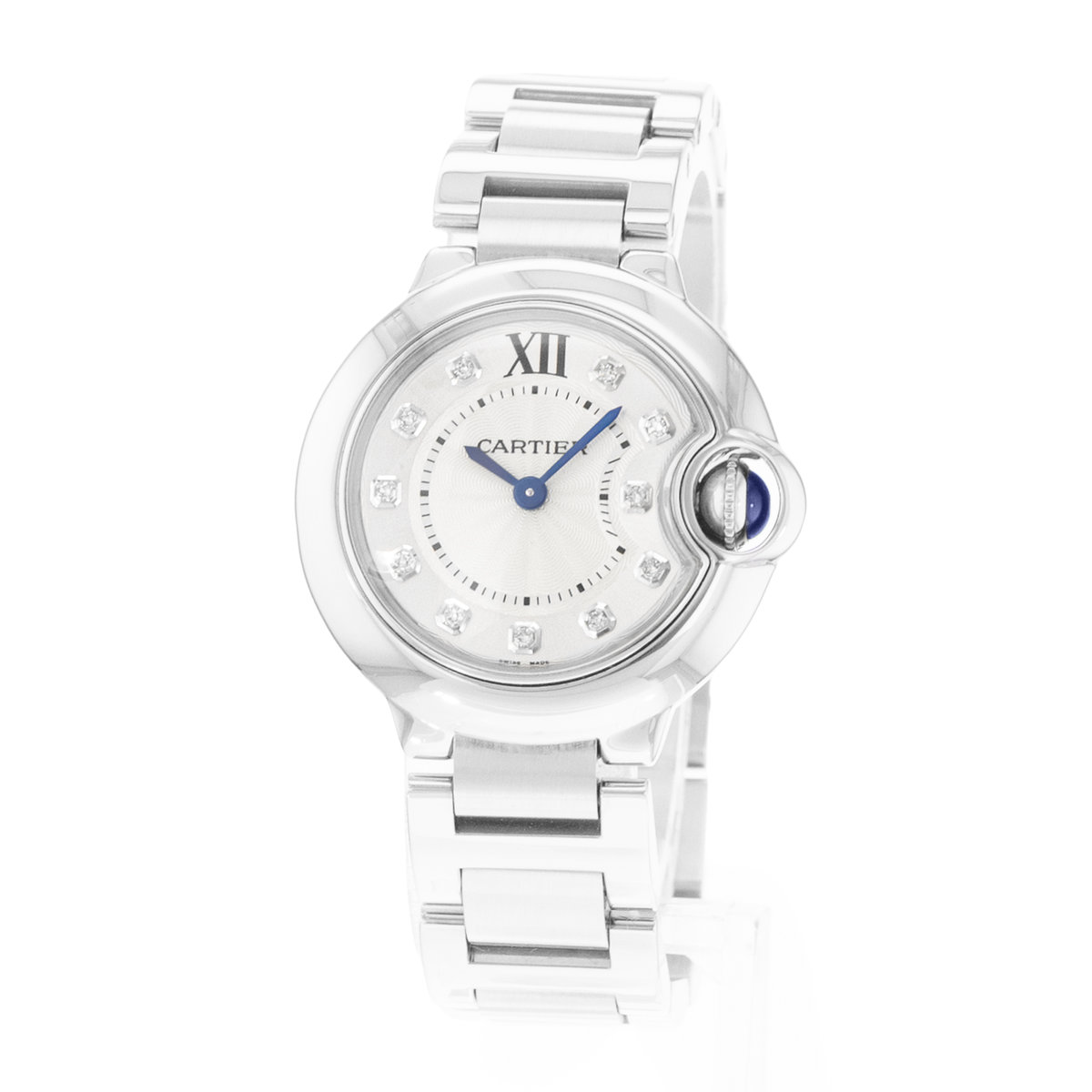 Cartier Ballon Bleu 28mm WE902073 3009 Silver Dial 28