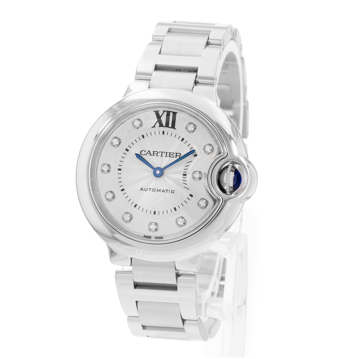 Cartier Ballon Bleu 33mm WE902074 2489 Silver Dial 33