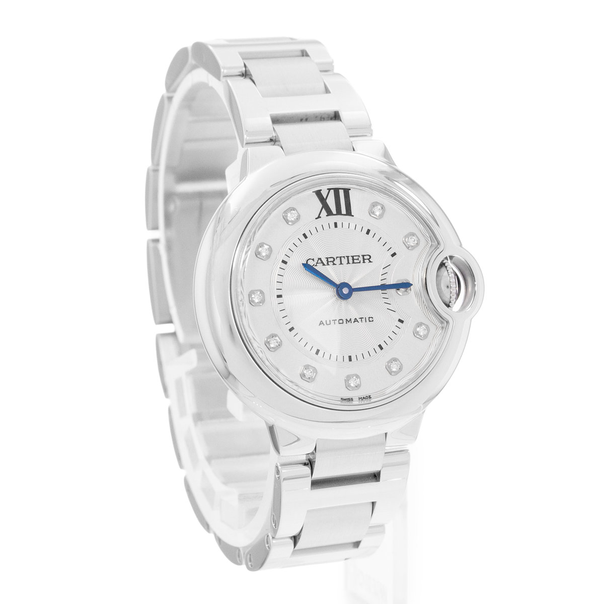 Cartier Ballon Bleu 33mm WE902074 2489 Silver Dial 33